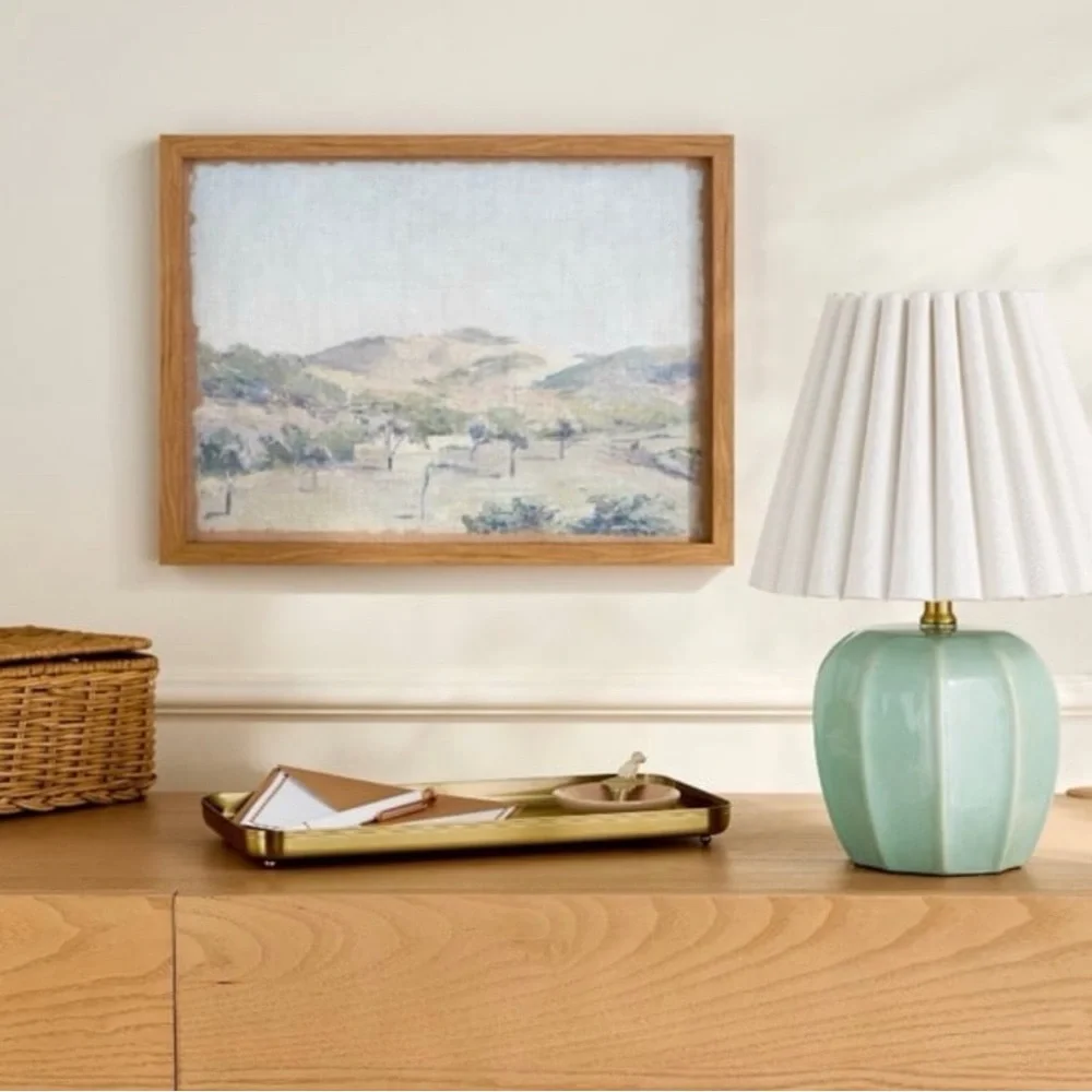Ceramic Lamp with Scallop Shade Blue/Ivory - Hearth & Hand with Magnolia